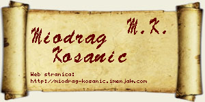Miodrag Kosanić vizit kartica